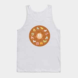 Gemini, 2, Zodiac, Astrology, Horoscope, Stars, Sun-and-moon. Birthday, Valentines-day, Holidays, Tank Top